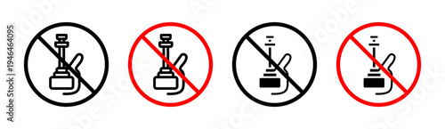 No hookah sign in flat style. Basic vector symbol illustration
