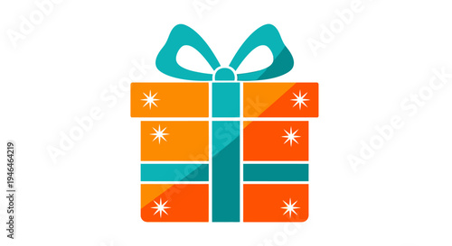 Colorful gift box with ribbon.