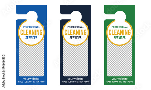 Cleaning service door hanger design template