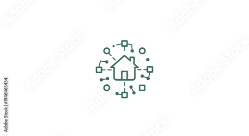 Simple line drawing of a house.