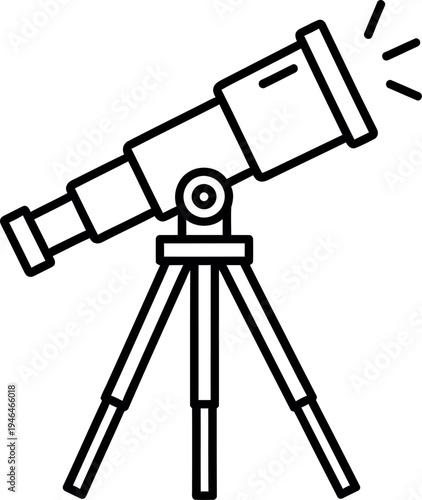 Telescope on a tripod stand for stargazing and astronomy