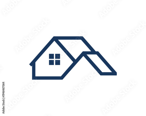 House simple geometric roof line modern home vector icon