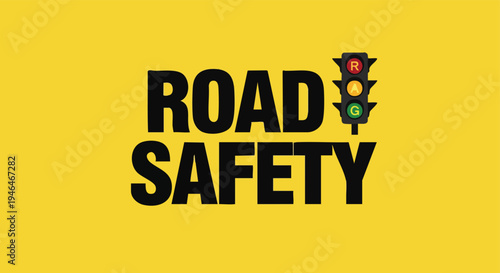 Road Safety. Traffic Light. Warning Sign.