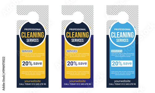 Cleaning service door hanger design template