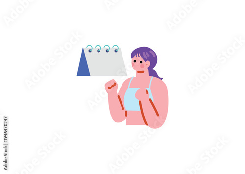 ダイエットを決意する女性のイラスト