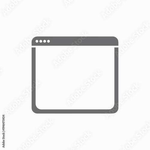 Web browser window interface, digital screen frame, and browsing navigation elements, representing online access and web navigation