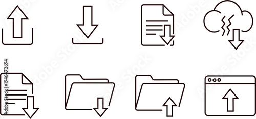 File upload and download icons