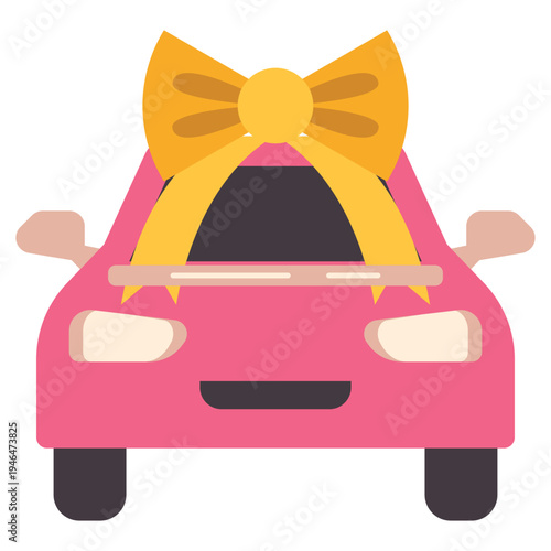 New Car Gift Surprise Vector Icon