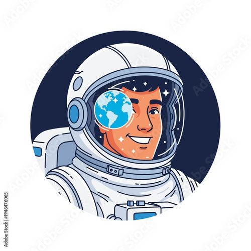 Astronaut in Space Suit Smiling.