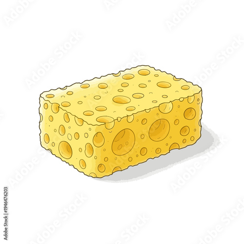 A block of cheese with holes.