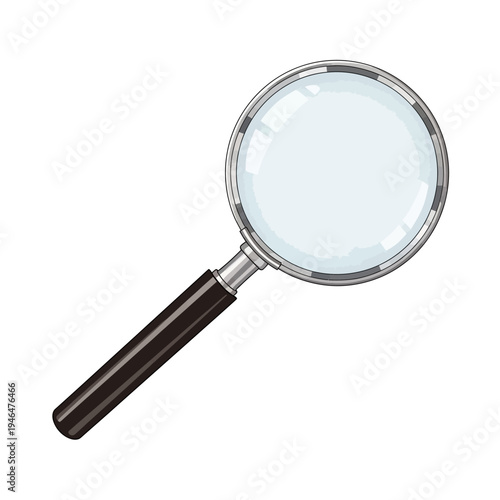 A magnifying glass with a black handle.