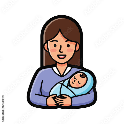 A woman holding a baby
