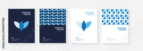 Creative idea of modern design with abstract geometric background. Corporate report cover abstract geometric illustration design layout bundle.