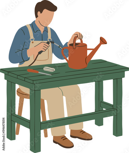 gardener with watering can