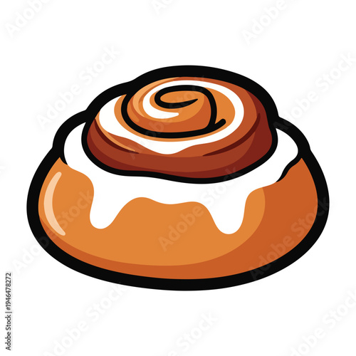A tasty cinnamon roll with icing