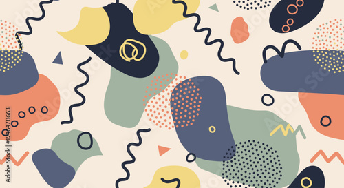 Colorful abstract shapes and patterns.