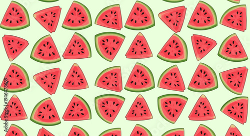 Fresh Sliced Watermelon Fruit Pieces.