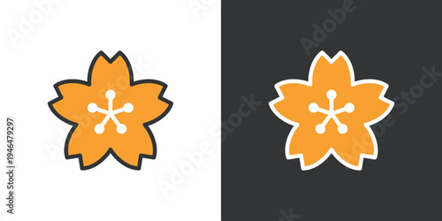 編集可能な桜のベクターアイコン