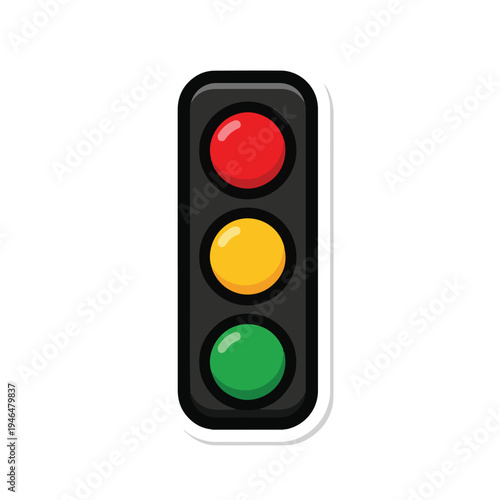 A traffic light with red, yellow, and green lights
