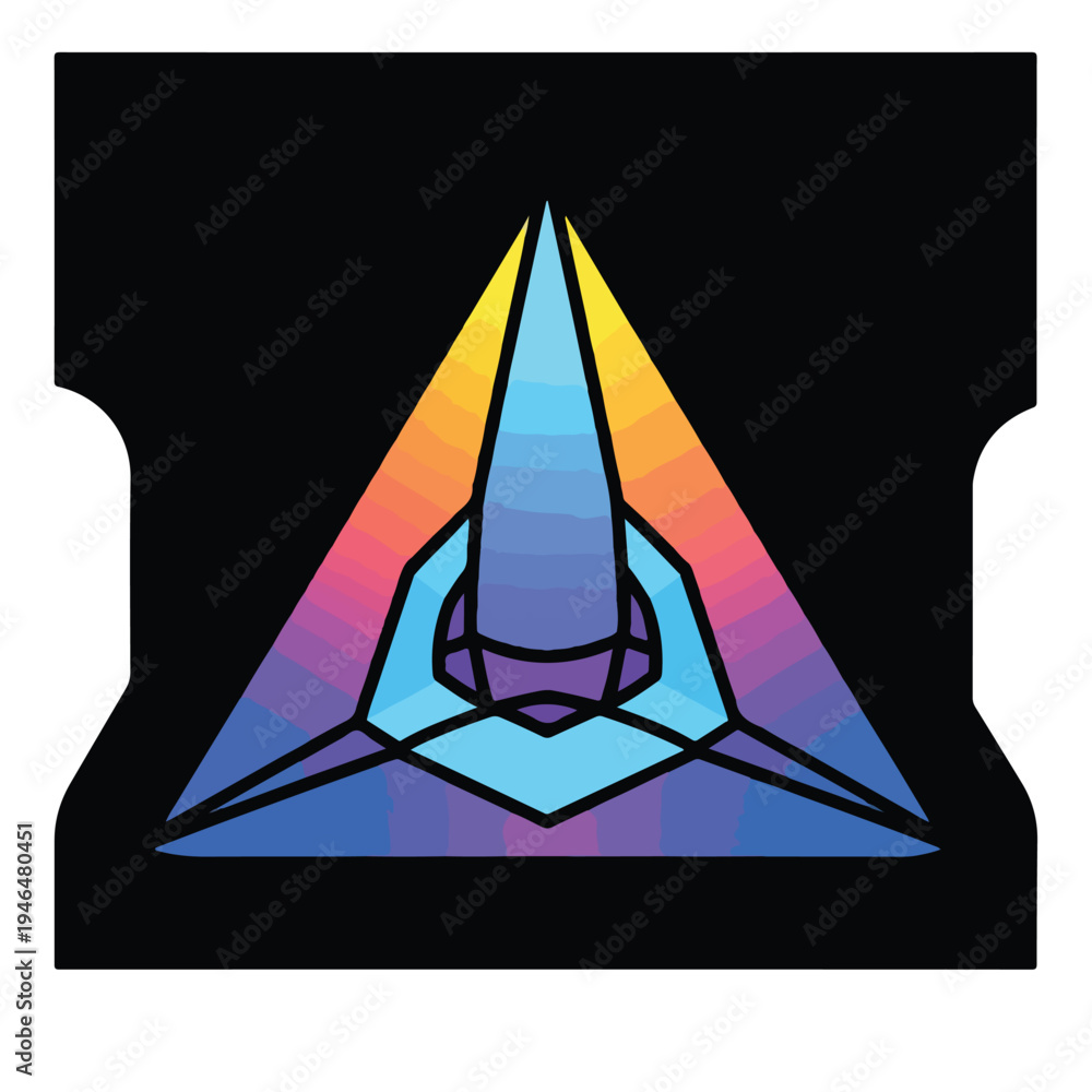 Fototapeta premium A triangular prism with a rainbow gradient