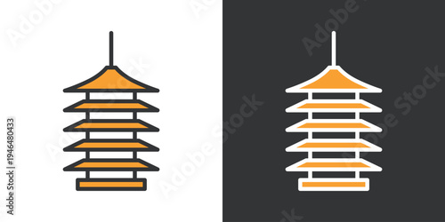 シンプルな五重塔のアイコン