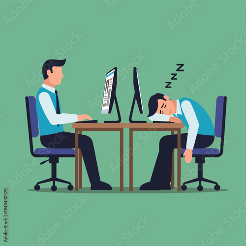 Burnout Exhaustion Sleep in the Office