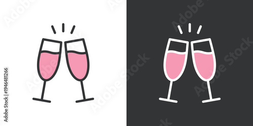 シャンパングラスで乾杯のアイコン