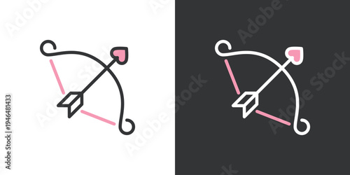 ハートのついた弓矢のアイコン