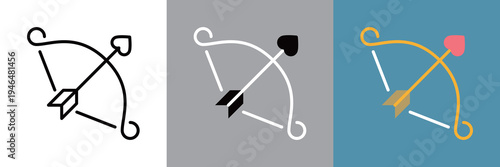 ハートのついた弓矢のアイコン