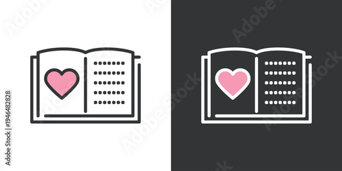 シンプルなデザインの恋愛小説アイコン