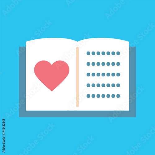 シンプルなデザインの恋愛小説アイコン