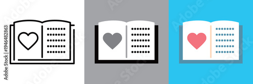 シンプルなデザインの恋愛小説アイコン