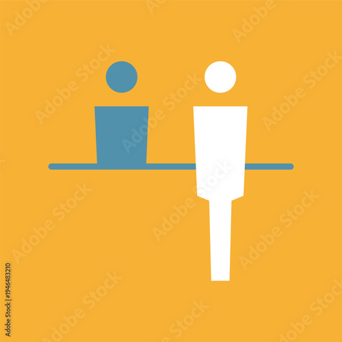 編集可能な受付カウンターのベクターアイコン