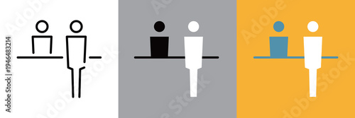 編集可能な受付カウンターのベクターアイコン