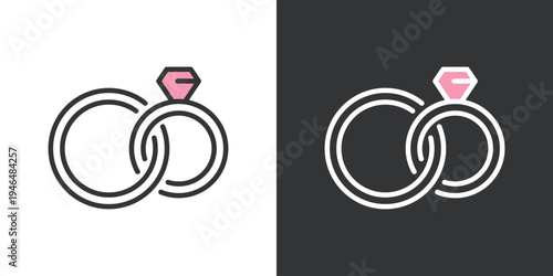 シンプルな結婚指輪アイコン