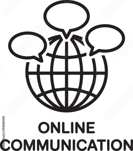 Global Online Communication Concept with Speech Bubbles and Globe