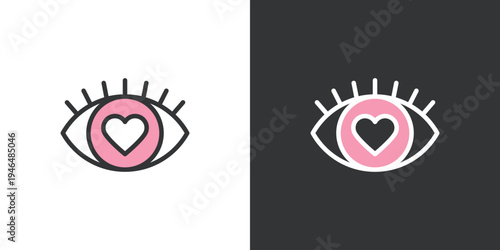 目がハートのシンプルなアイコン