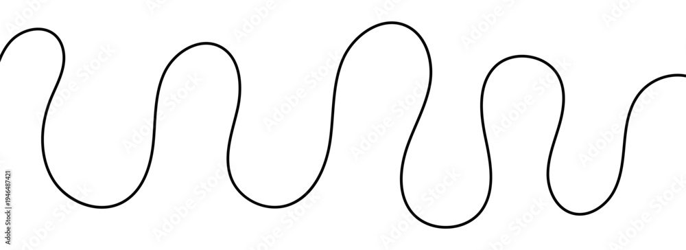Obraz premium Minimal continuous squiggle cable in a single flowing path.