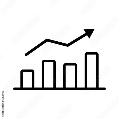 上昇グラフのシンプルなベクターアイコン