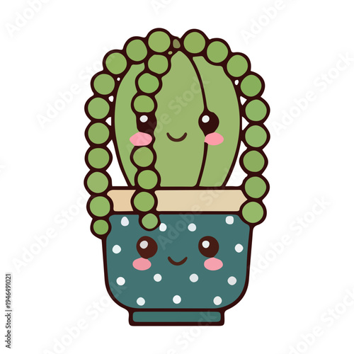 Cute Kawaii Potted Cactus