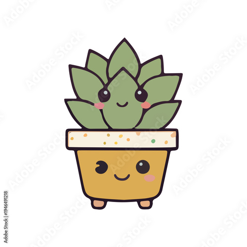 Cute Kawaii Succulent Plant