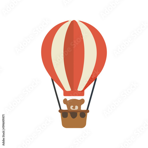 Cute Bear in Hot Air Balloon