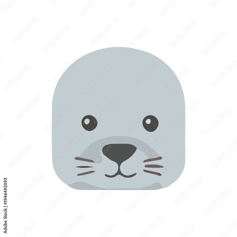 Obraz premium Cute Seal Face Icon