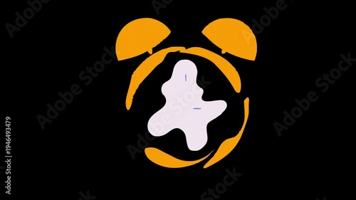alarm clock icon loop Animation video transparent background with alpha channel