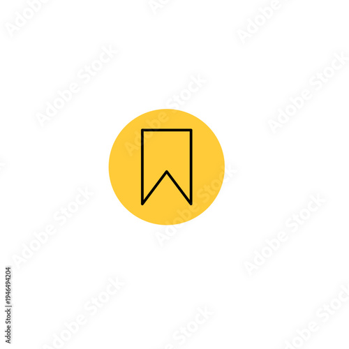 Bookmark icon with yellow background UI illustration