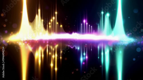 Colorful Waveform Patterns on a Dark Cosmic Background Symbolizing an Abstract Alien Communication Signal from the Depths of the Universe