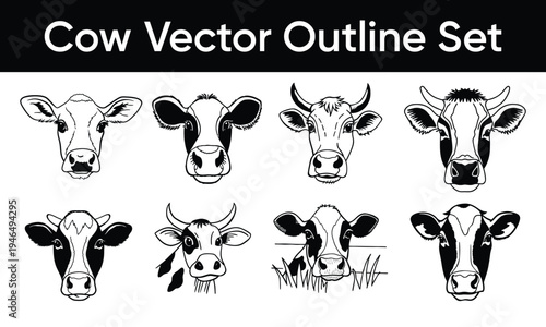 vector set of lineart animals