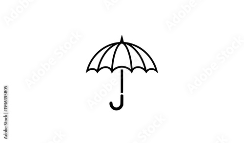 Modern umbrella logo vector icon template minimal protection symbol design isolated