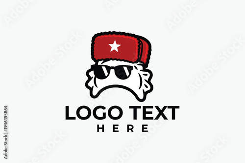 Pierogi Mascot Logo with Ushanka Hat and Sunglasses