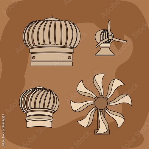 Vintage Style Ventilation System Set